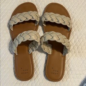 Tan and Cream Braided Sandals